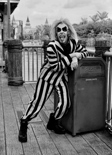 Beetlejuice strikes a pose for photographer Peter Pickering