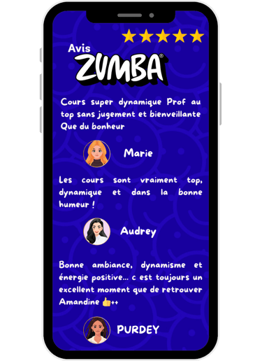 Avis clients – Témoignages sur mes cours de Zumba® et CIRCL Mobility™