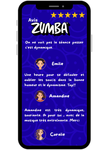 Avis clients – Témoignages sur mes cours de Zumba® et CIRCL Mobility™