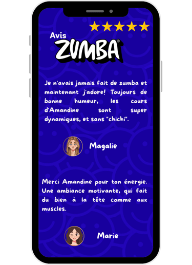 Avis clients – Témoignages sur mes cours de Zumba® et CIRCL Mobility™