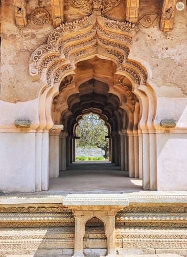 Lotus Mahal of Hampi—petal-like arches blooming in stone and time.