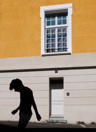 a silhouette at embrun, in the french alps