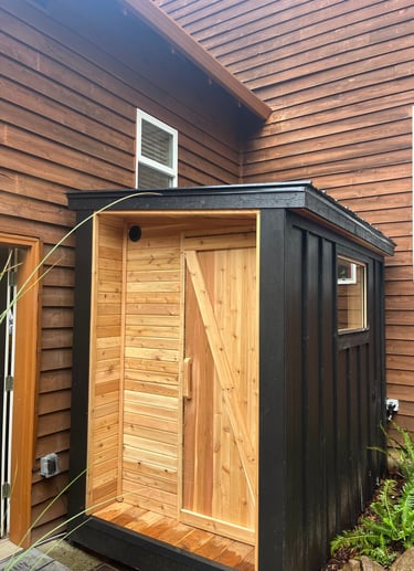 Exterior of sauna