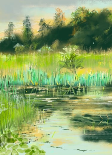 Fountain no fountain digital drawing
