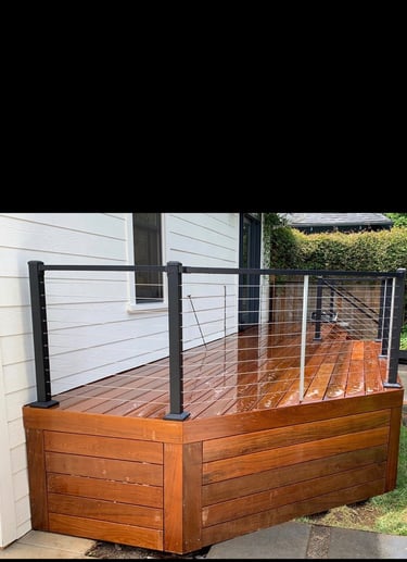 Brazilian hardwood deck with aluminum cable railing 