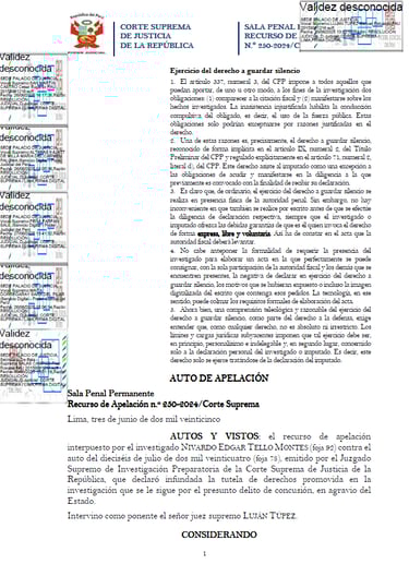 AUTO DE APELACIÓN N.º 250-2024/CORTE SUPREMA 