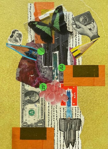 book cover collage art