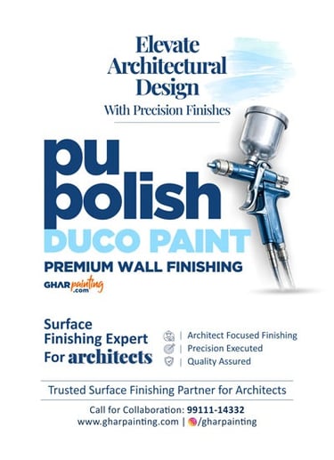 Professional PU polish and Duco paint services for architectural premium wall finishing.