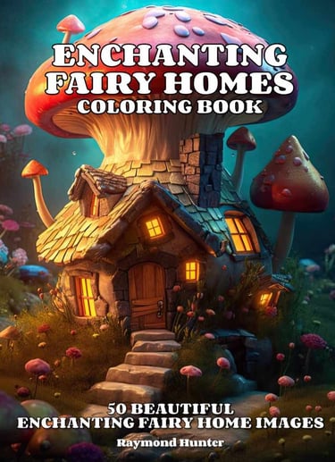 A Coloring book featuring unique Enchanting Fairy Homes for all the family to color in