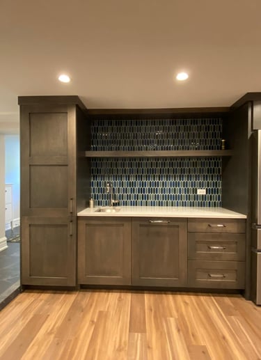 Finished basement renovation in an early 1900s house