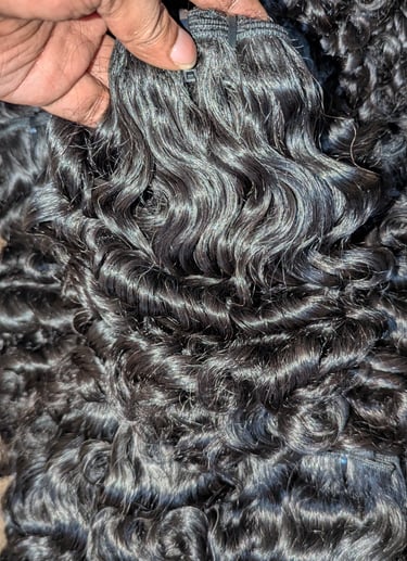 Premium raw Indian hair sourced from South Indian temples