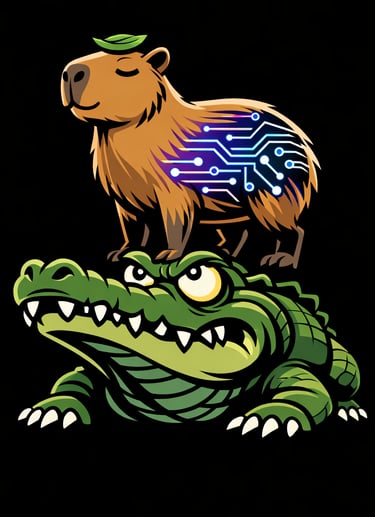 Kip, The Capybara Standing at The Crocodile. View Their Page.