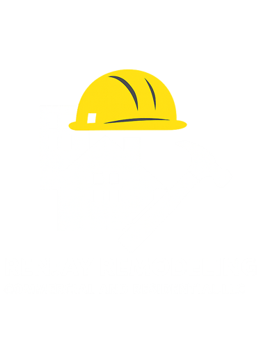 Renjay Remodeling company logo with hammer and house icon