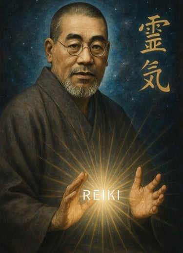 a man with a light shining in his hands