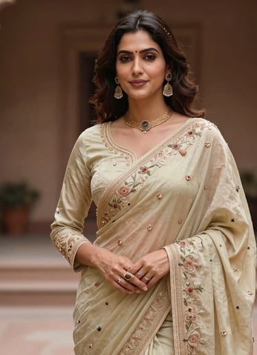 Elegant women's outfits showcased on mannequins with soft natural lighting.