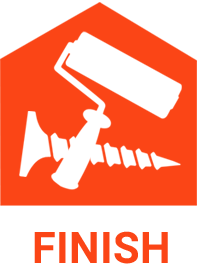 finishing services like insulation, plasterboard fixing and stopping, interior and exterior painting