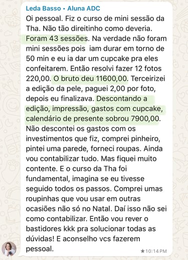 depoimento da aluna Leda