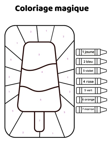coloriage magique bâtonnet de glace