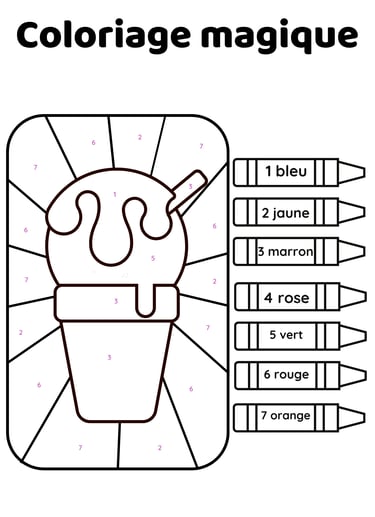 coloriage magique pot de glace