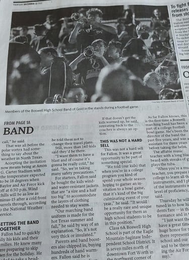 a newspaper article article about band members of the band taken by JADAN Photography