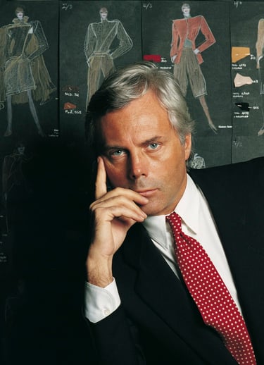 Giorgio Armani in his studio 1980.