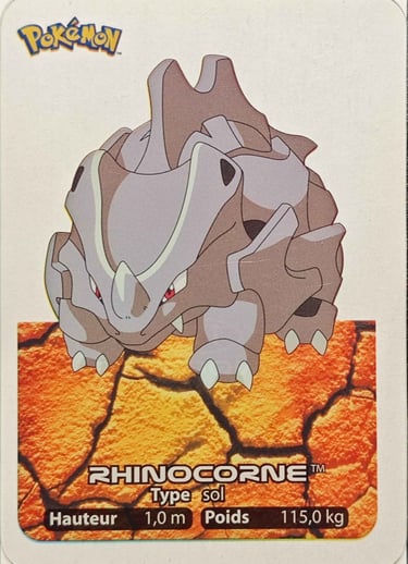 111 Rhinocorne Lamincards Pokémon série 1