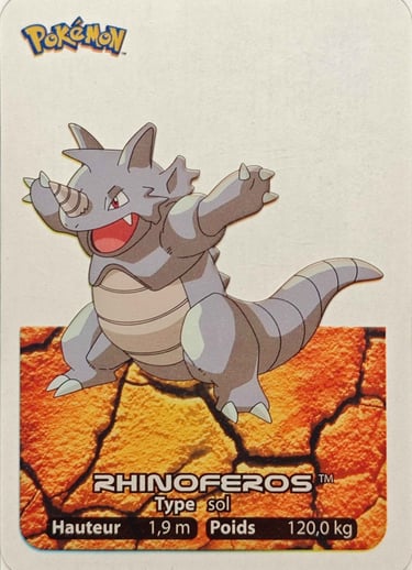 112 Rhinoféros Lamincards Pokémon série 1
