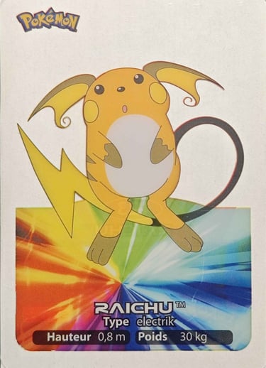 123 Raichu Lamincards Pokémon série 3