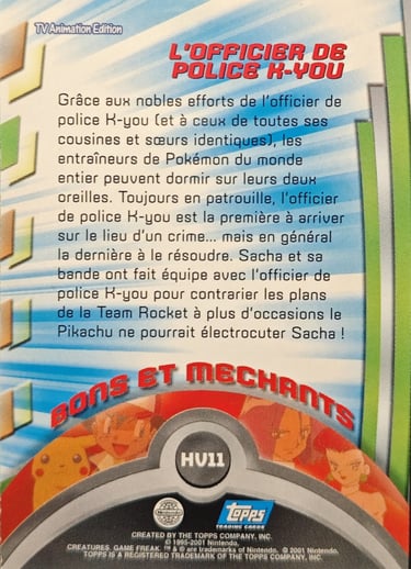 HV11 L'officier de polic K-You topps série 3 Jotho