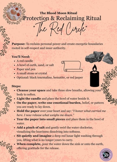 Blood Moon Ritual Protection Ritual Soul Sisters Tarot