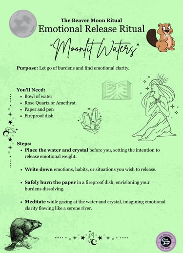 Beaver Moon Rituals Emotional Release Ritual Soul Sisters Tarot