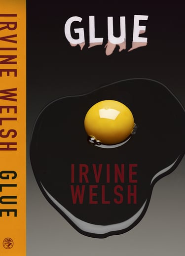 book cover with an egg on a black background