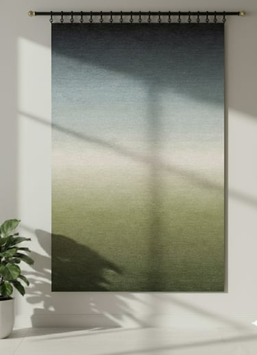 Custom bespoke handmade rugs crafted in Nepal -gradient-shaded-wall-hanging-Himalaya Carpet Industry