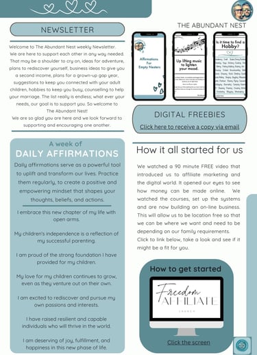 A Newsletter for Empty Nesters