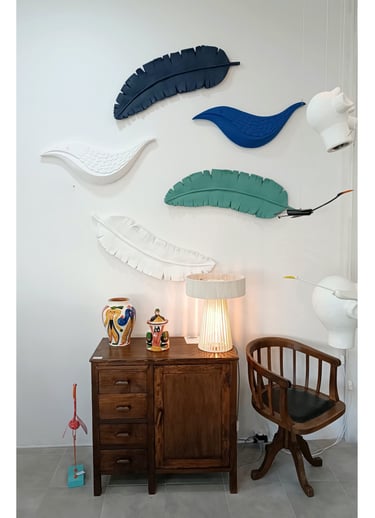 folhas e pássaros  Iva Viana, candeeiro, ficara