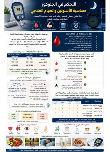 اكتشف كيفية تنظيم سكر الدم، ولماذا يرتفع الجلوكوز الصيامي في الصباح، وكيف يحسن الصيام المتقطع حساسية
