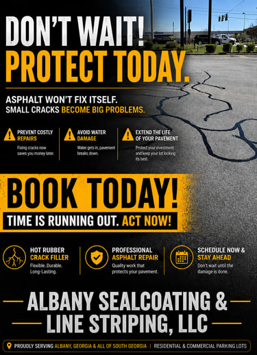 Albany Sealcoating & Line Striping, LLC | Professional Asphalt Crack Repair & Hot Rubber Crack Filling