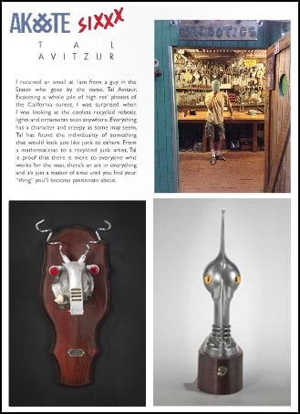 Artist Tal Avitzur featured in magazine Akute.
