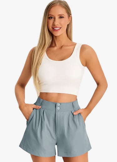 Women's grey high waist shorts