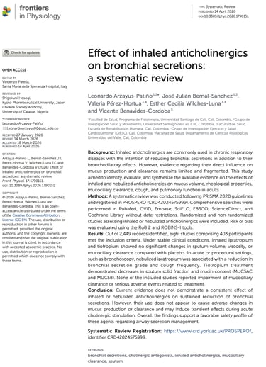 Effect of inhaled anticholinergics on bronchial secretions: a systematic review
