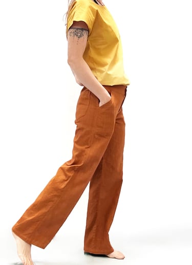 pantalon en lin teinture végétale