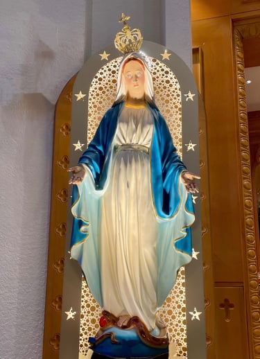 Mother Mary statue in the Church of Divine Mercy Singapore