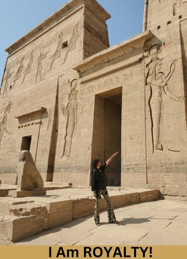 Davida Roze at the Temple of Isis in Aswan Egypt