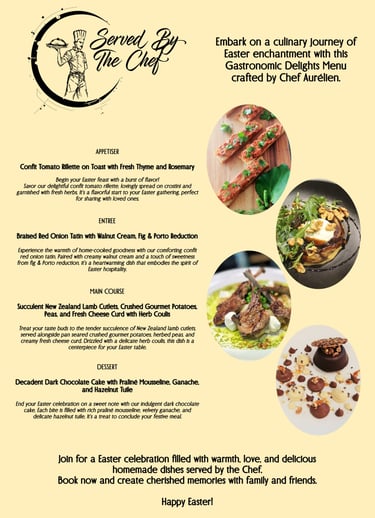 a easter  menu for a private chef service