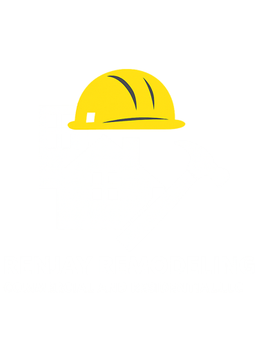 Renjay Remodeling company logo with hammer and house icon