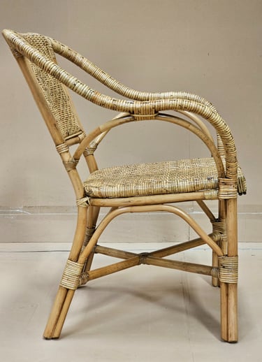 vintage design retro style rattan arm chair