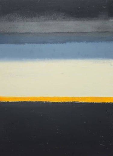  Zeeland #14 drawing by Tim Grosvenor, pastel on paper featuring minimalist horizons and soothing ea