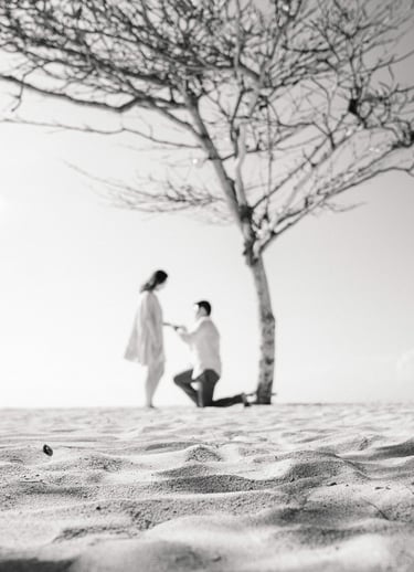 Kneeling proposal moment at Sofitel Nusa Dua Beach Bali
