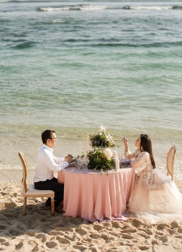 Wide ocean view prewedding session at Melasti Beach Ungasan South Bali