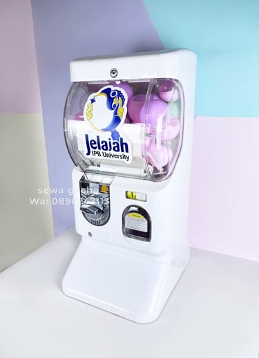 sewa mesin gachapon mini white putih jabodetabek